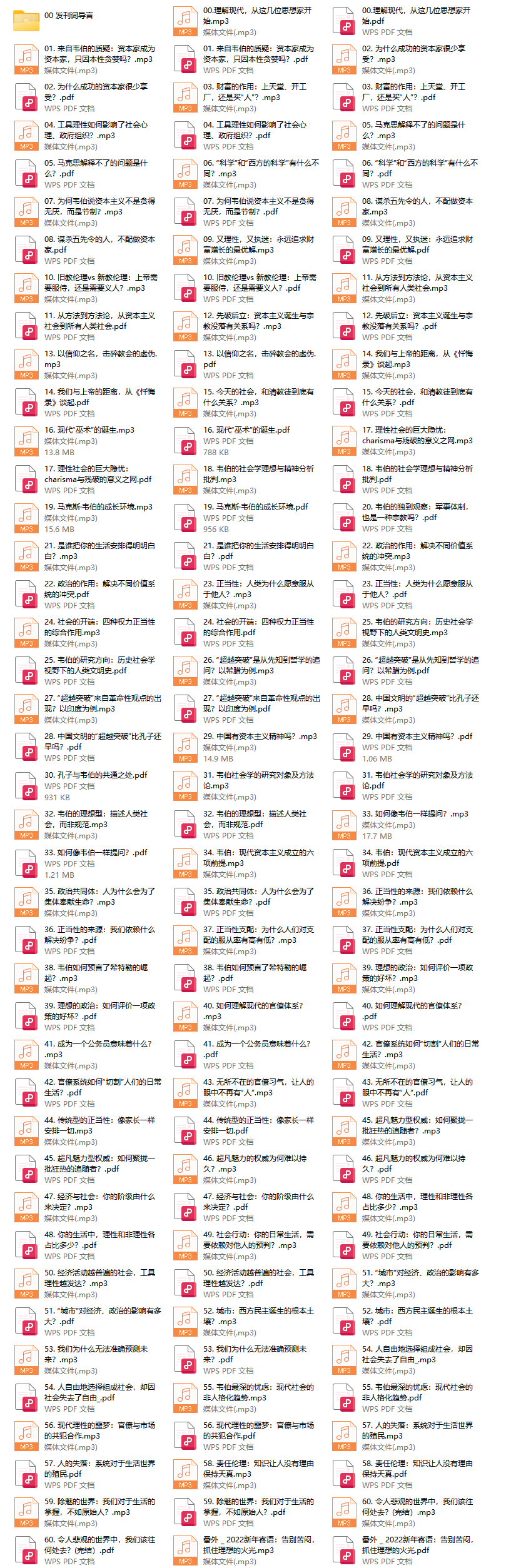 【完】杨照 认识现代社会的真相：韦伯60讲